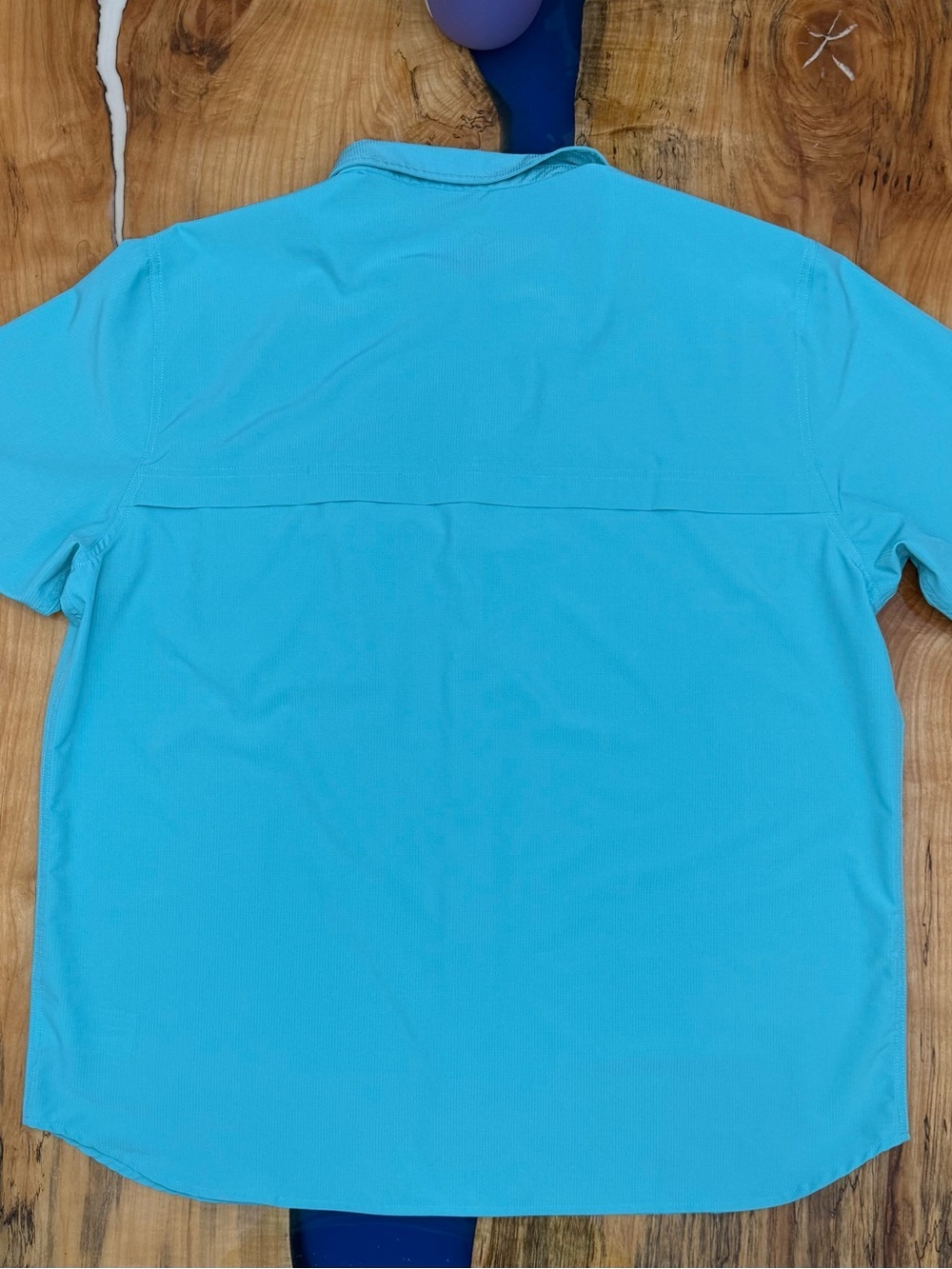 G.H. Bass & Co Mens XXL Button Front Shirt Blue Aqua Stretch Performance - Picture 8 of 8